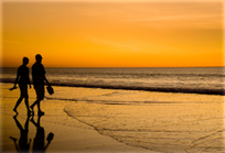 walking on beach